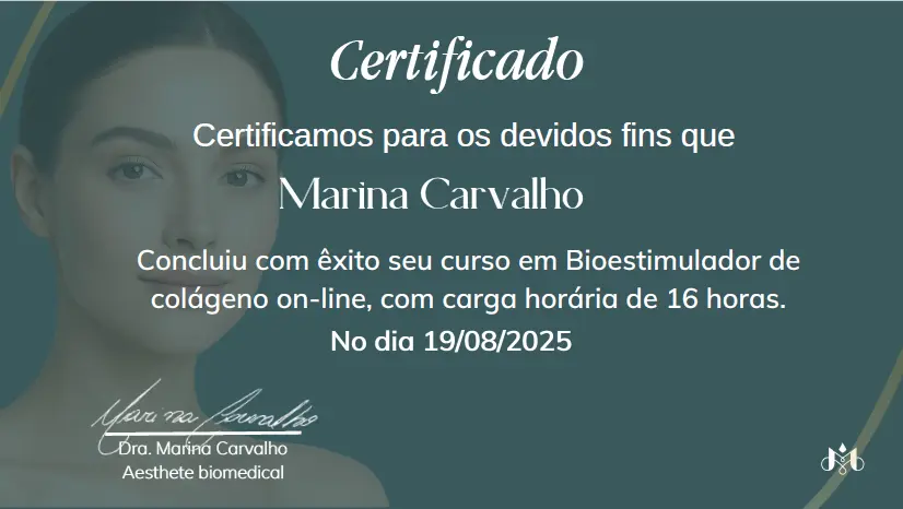 Certificado do curso Bioestimulador Avançado